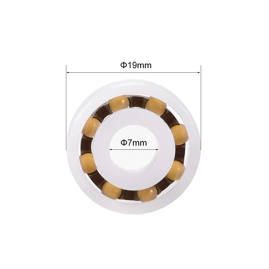 uxcell 607 Plastic Bearings 7mmx19mmx6mm | Glass Ball Nylon Cage for High-Speed Industrial Use - view 4