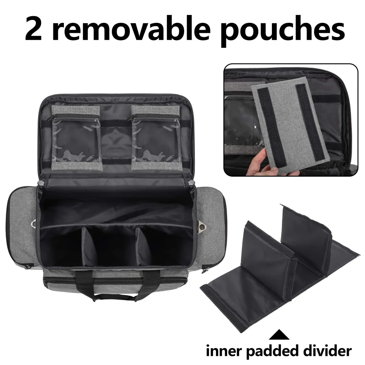Trunab Trauma Bag with Dividers, EMT First Aid Pouch Medical Bag Empty, Grey 62.2cm x 29.7cm x 29.7cm - view 2