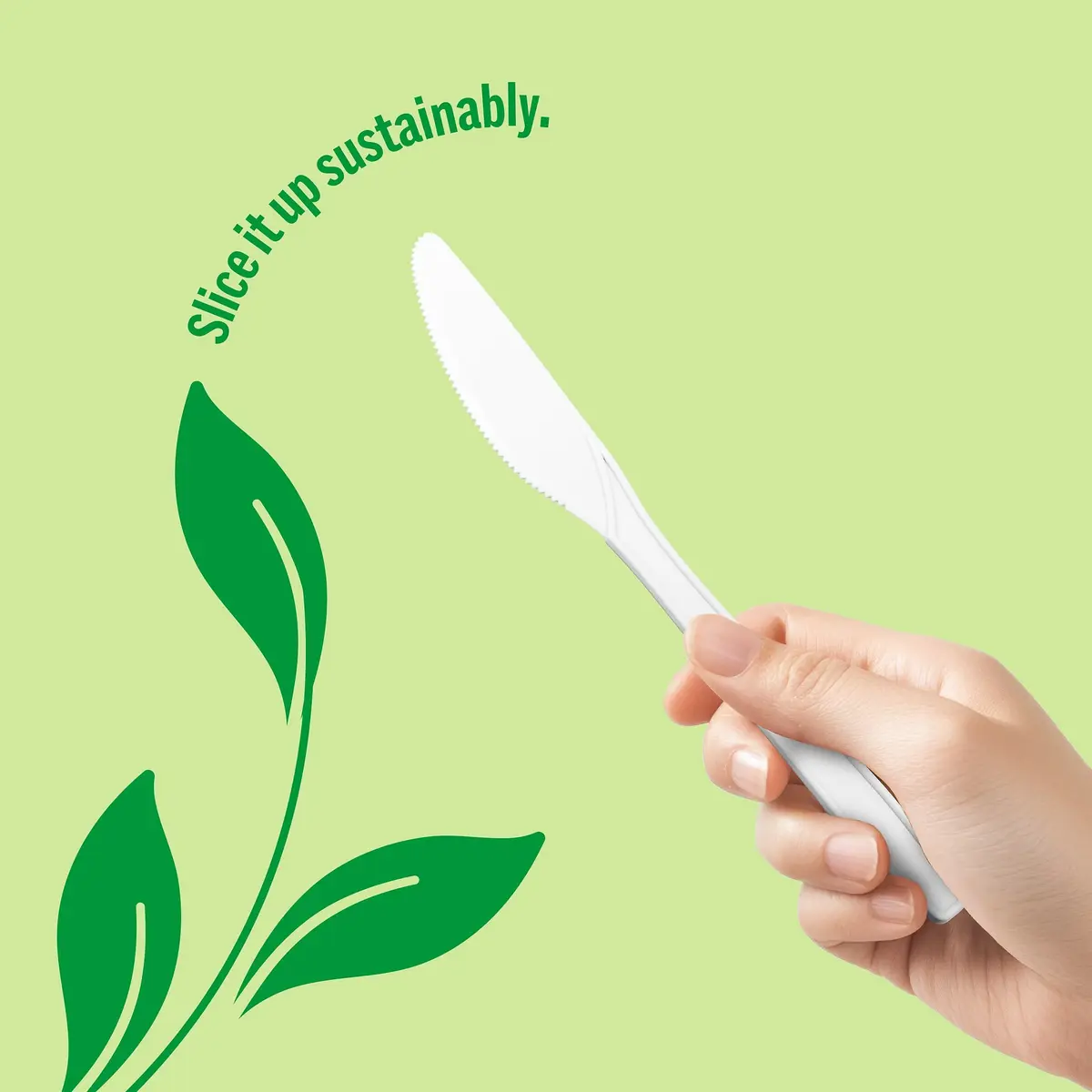 Perk Eco Compostable Knives 300 Count White | Industrial-Grade, Mediumweight, Eco-Friendly - view 5