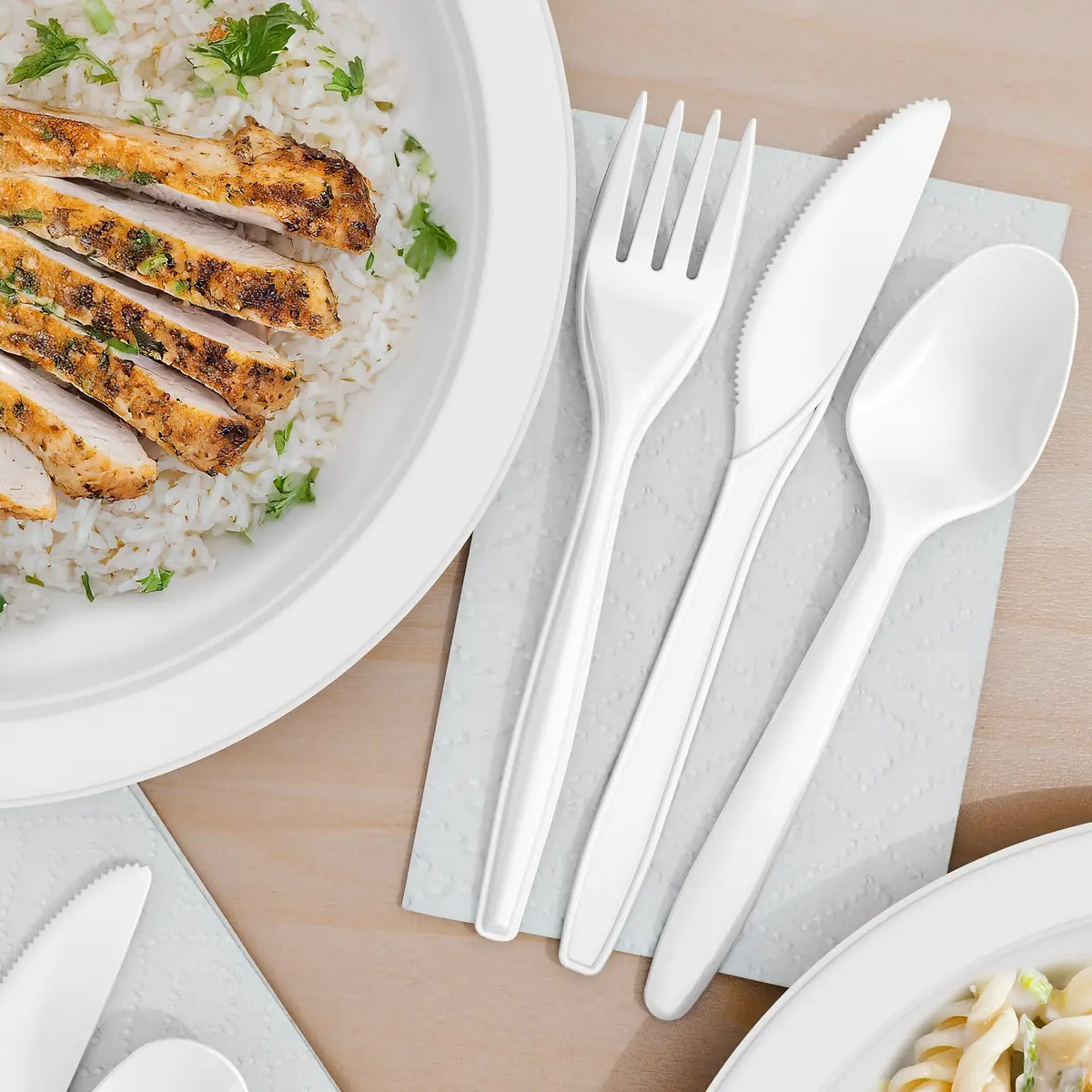 Perk Eco Compostable Knives 300 Count White | Industrial-Grade, Mediumweight, Eco-Friendly - view 6