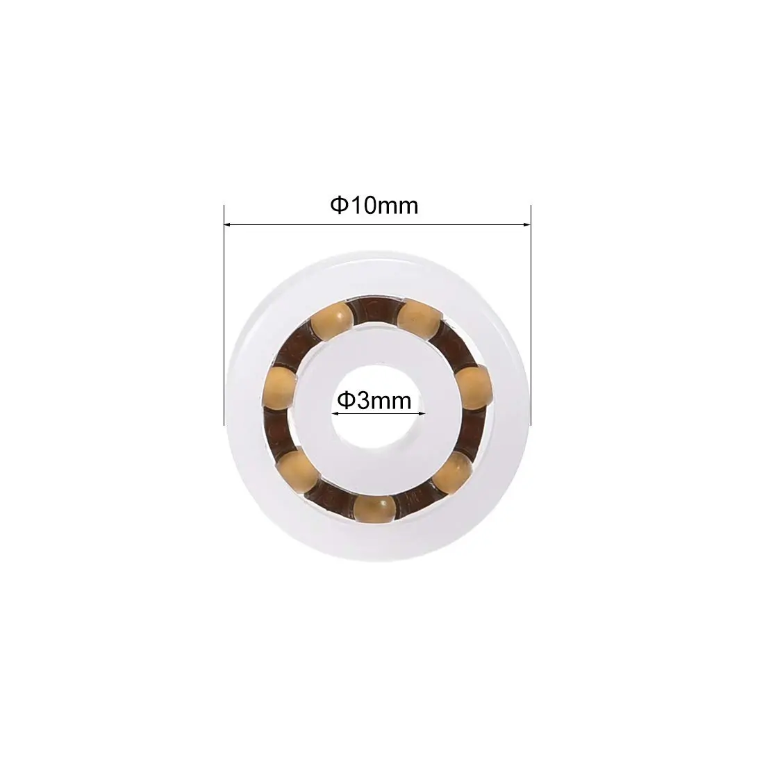 uxcell 623 Plastic Bearings 3x10x4mm Glass Ball Nylon Cage | Deep-Groove, High-Speed, Open-Type - view 4