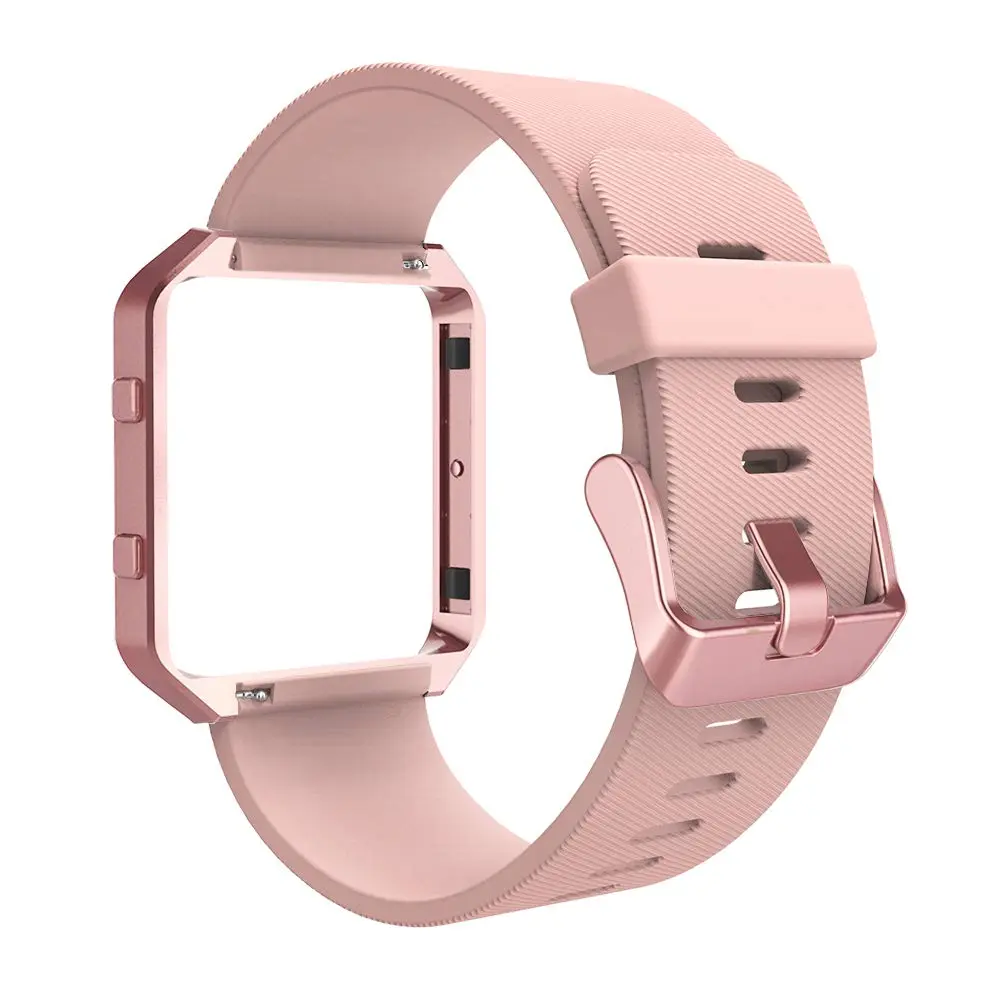 Simpeak Sport Band Compatible with Fitbit Blaze Small Pink | Silicone Wristband with Metal Frame - view 5
