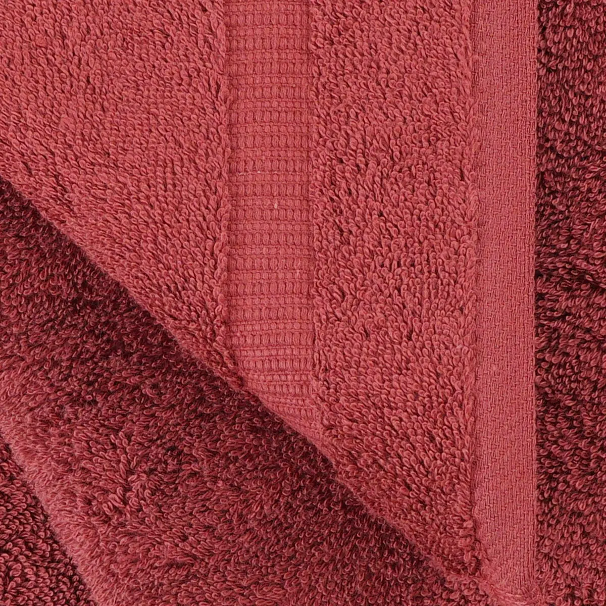 Towel Bazaar Turkish Cotton Washcloths 13x13 (4-Pack, Cranberry) | Premium Long-Staple Fibre, Natural Dyes - view 3