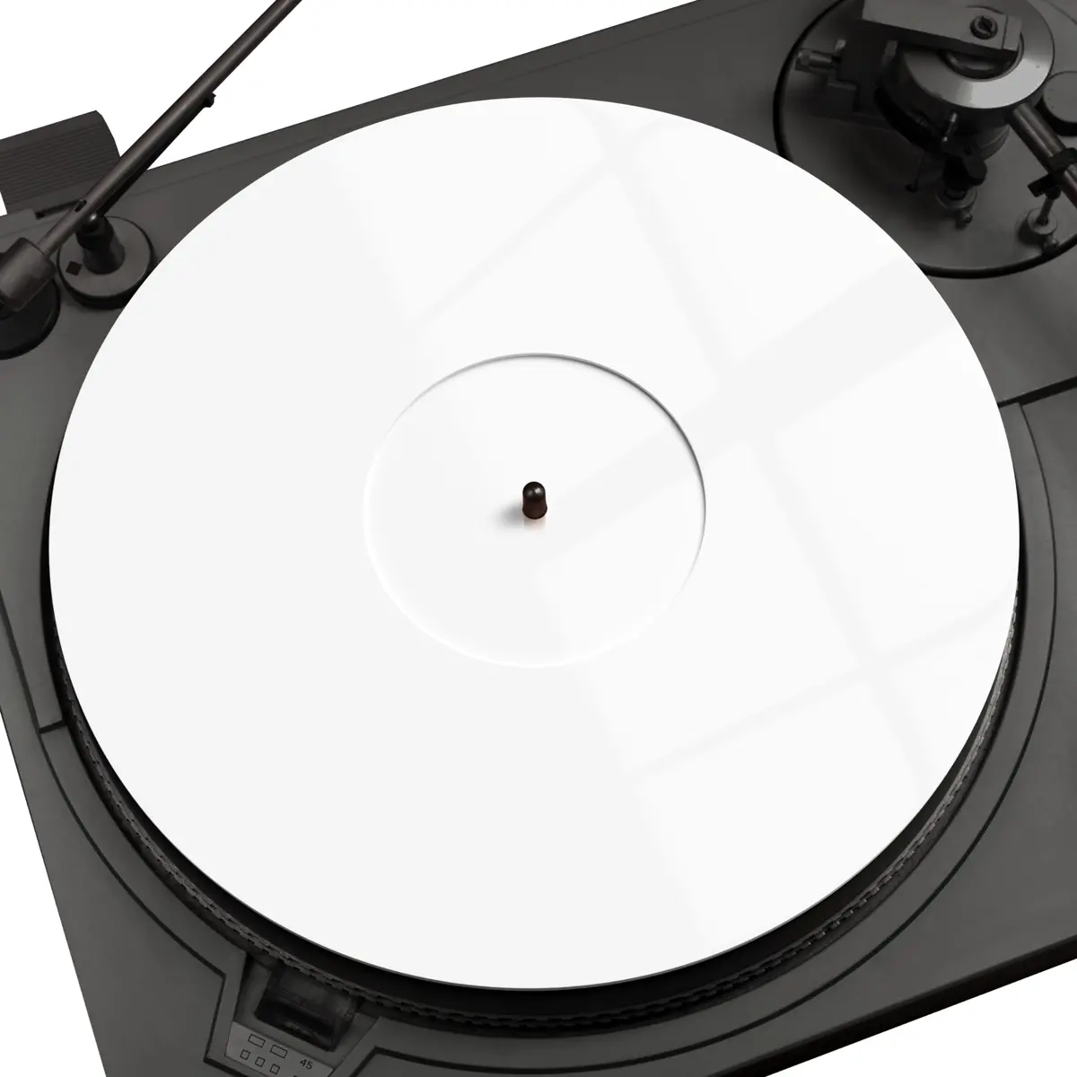 PRO SPIN White Acrylic Turntable Mat | 12" Vinyl Slipmat with Antistatic Cover, Tighter Bass, Dust & Static Noise Reduction - main product image