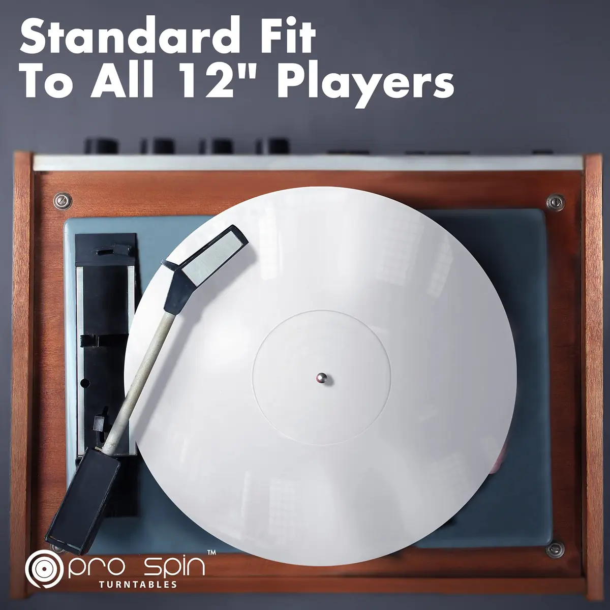 PRO SPIN White Acrylic Turntable Mat | 12" Vinyl Slipmat with Antistatic Cover, Tighter Bass, Dust & Static Noise Reduction - view 6