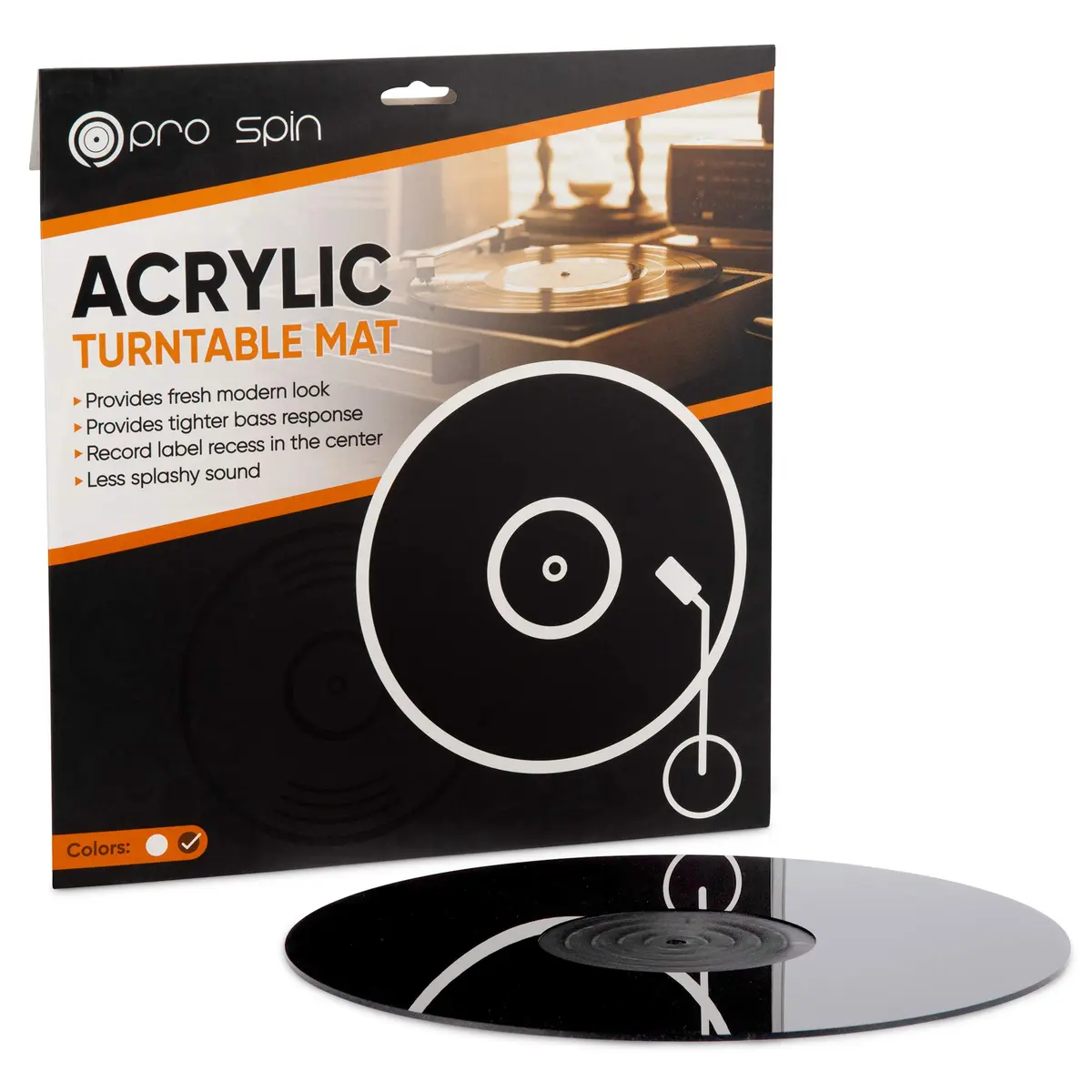PRO SPIN Black Acrylic Turntable Mat - Platter Slipmat for 12" Vinyl Record Player, Antistatic, Tighter Bass, Noise Reduction - view 8