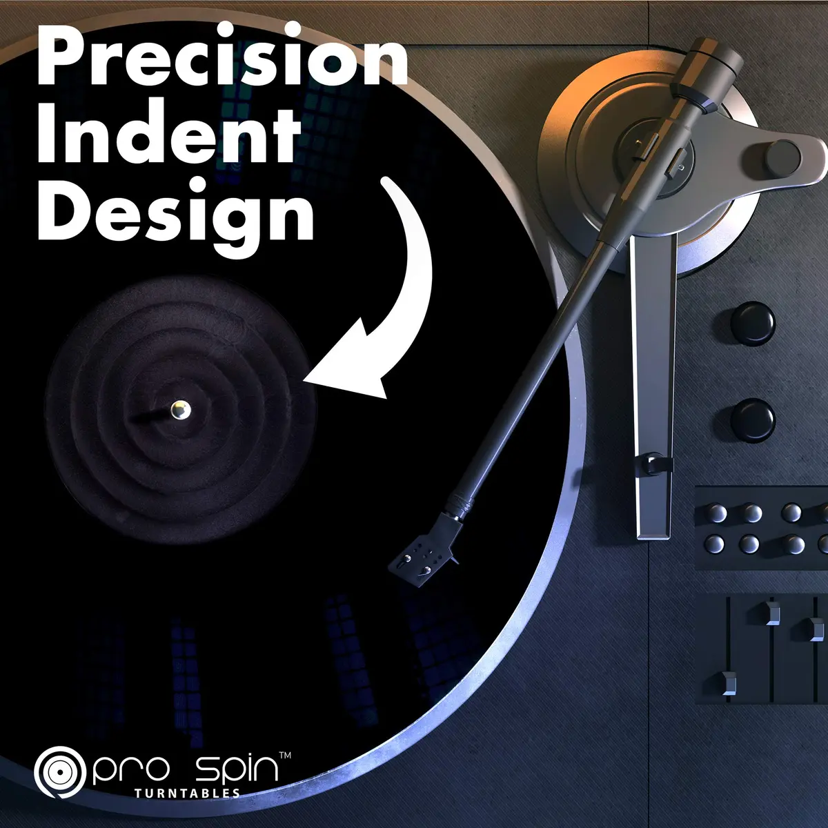 PRO SPIN Black Acrylic Turntable Mat - Platter Slipmat for 12" Vinyl Record Player, Antistatic, Tighter Bass, Noise Reduction - view 4