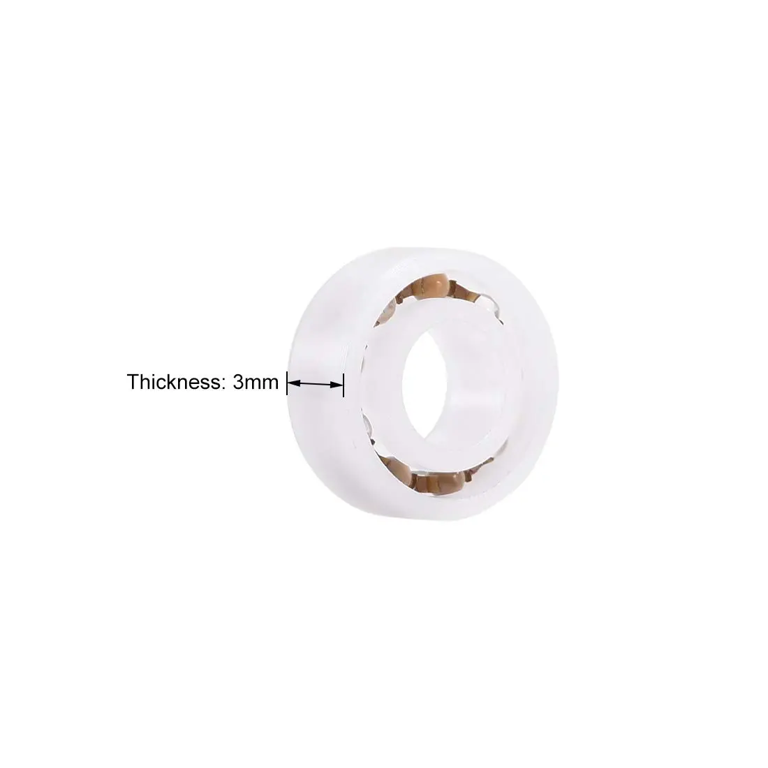 uxcell Plastic Bearings 5x11x3mm Glass Ball Nylon Cage | Lightweight, High-Speed Micro Motor Support - view 3