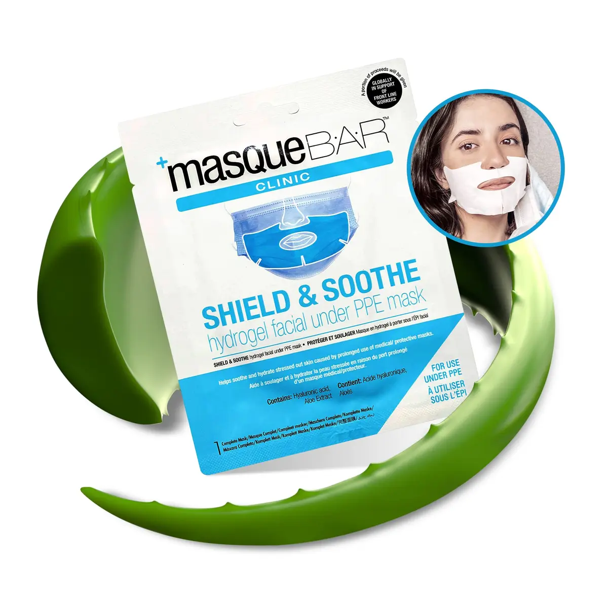 masque BAR Shield & Soothe Hydrogel Facial Mask with Aloe Vera | Hydrating & Calming for Sensitive Skin (1 Count Pack of 6) - view 2