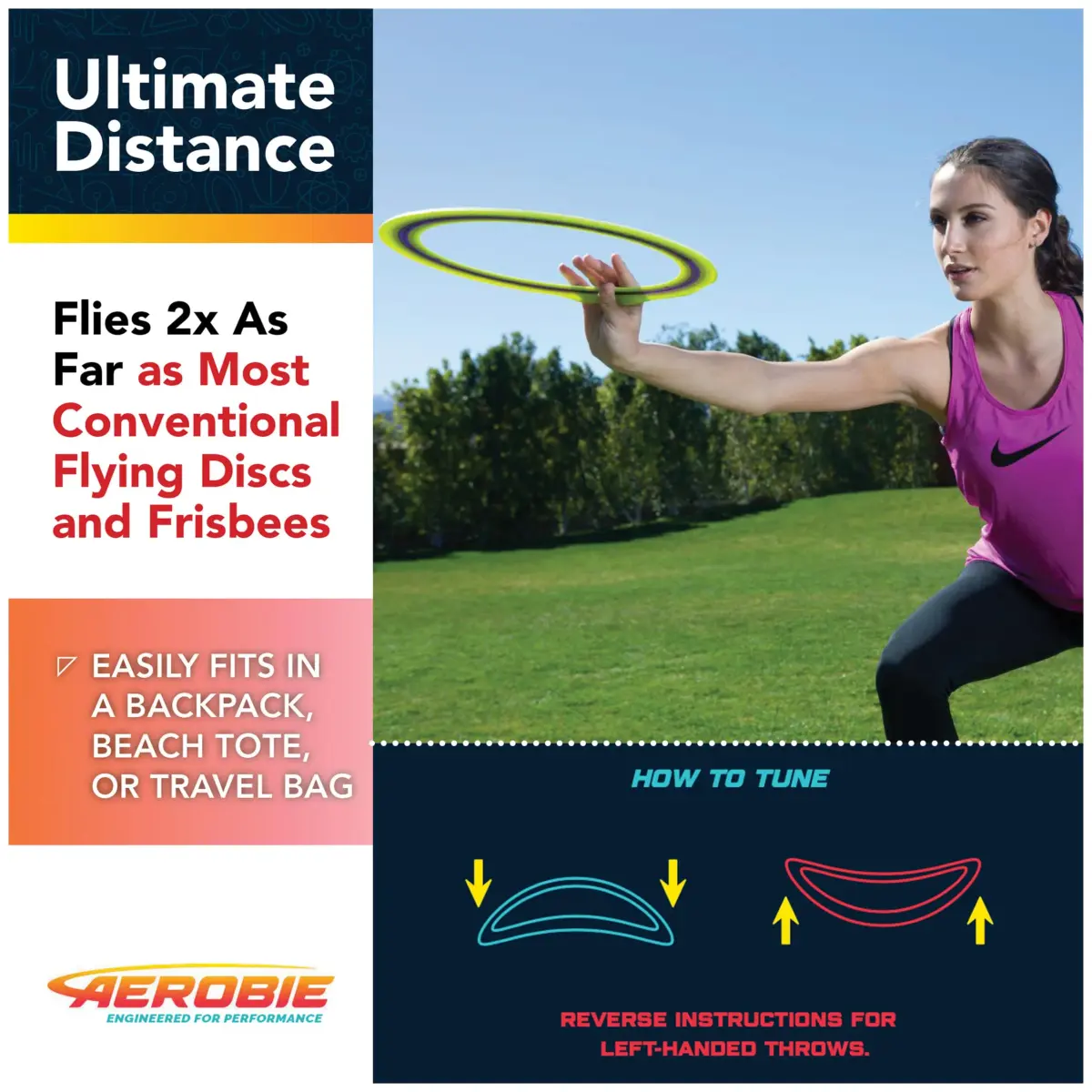 Aerobie Pro Ring Flying Disc 14 inch Yellow | World Record Distance Outdoor Toy - view 4
