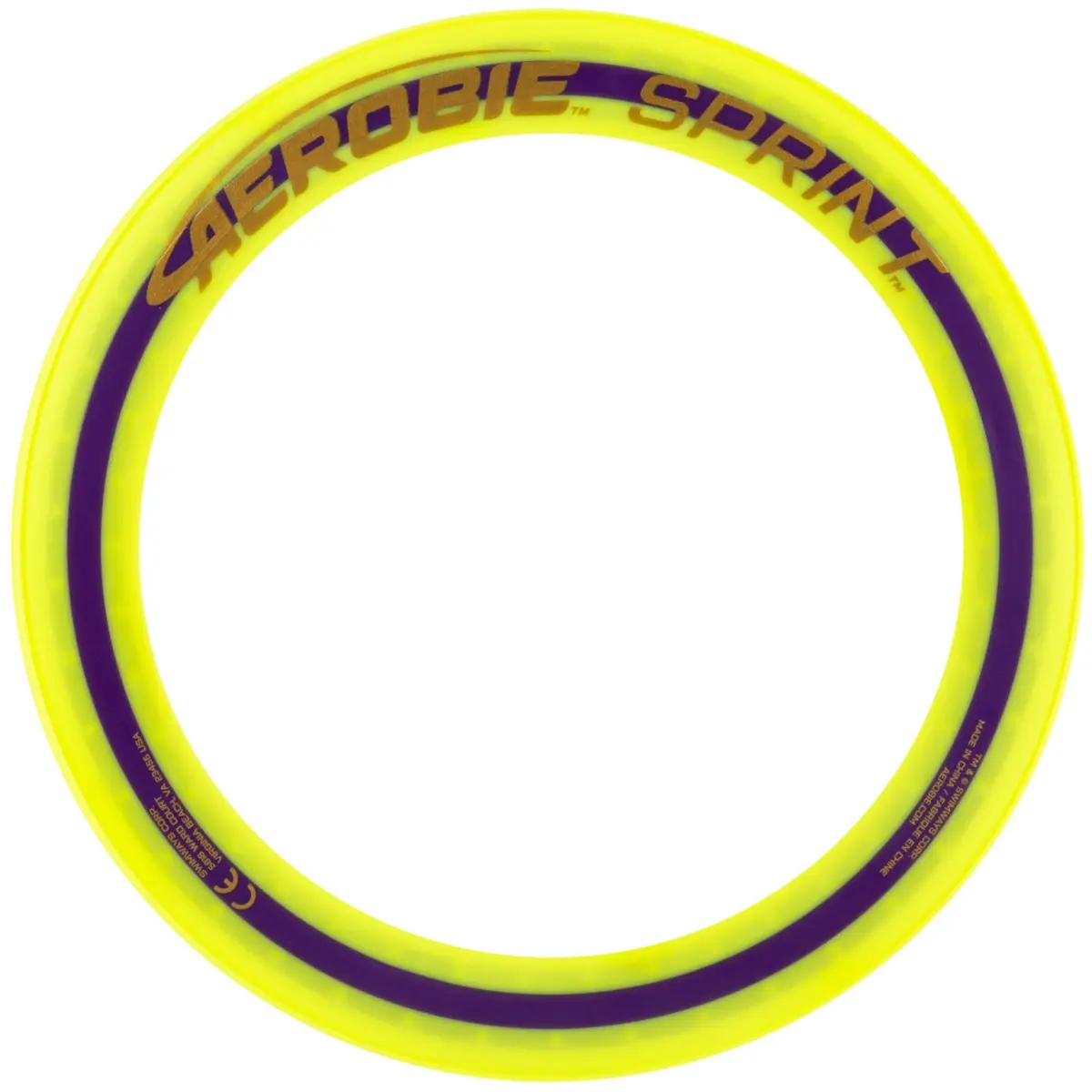 Aerobie Sprint Ring Outdoor Flying Disc 10 Inches Yellow | Long Distance, Compact Design - main product image