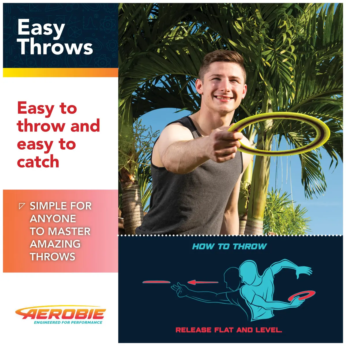 Aerobie Sprint Ring Outdoor Flying Disc 10 Inches Yellow | Long Distance, Compact Design - view 5