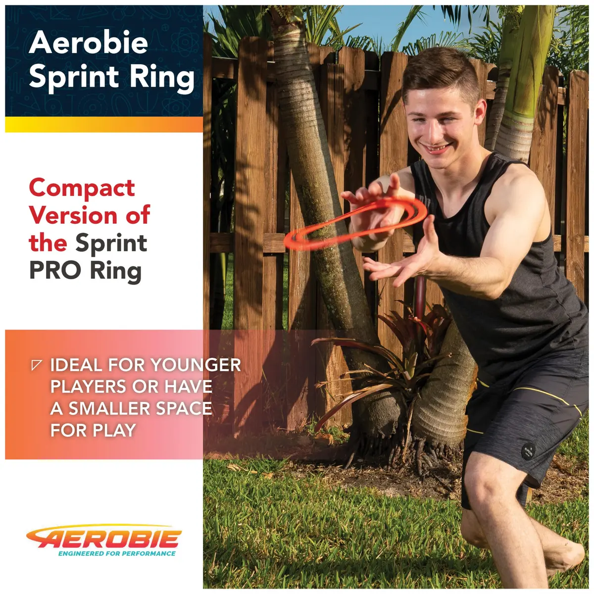 Aerobie Sprint Ring Outdoor Flying Disc 10 Inches Yellow | Long Distance, Compact Design - view 3