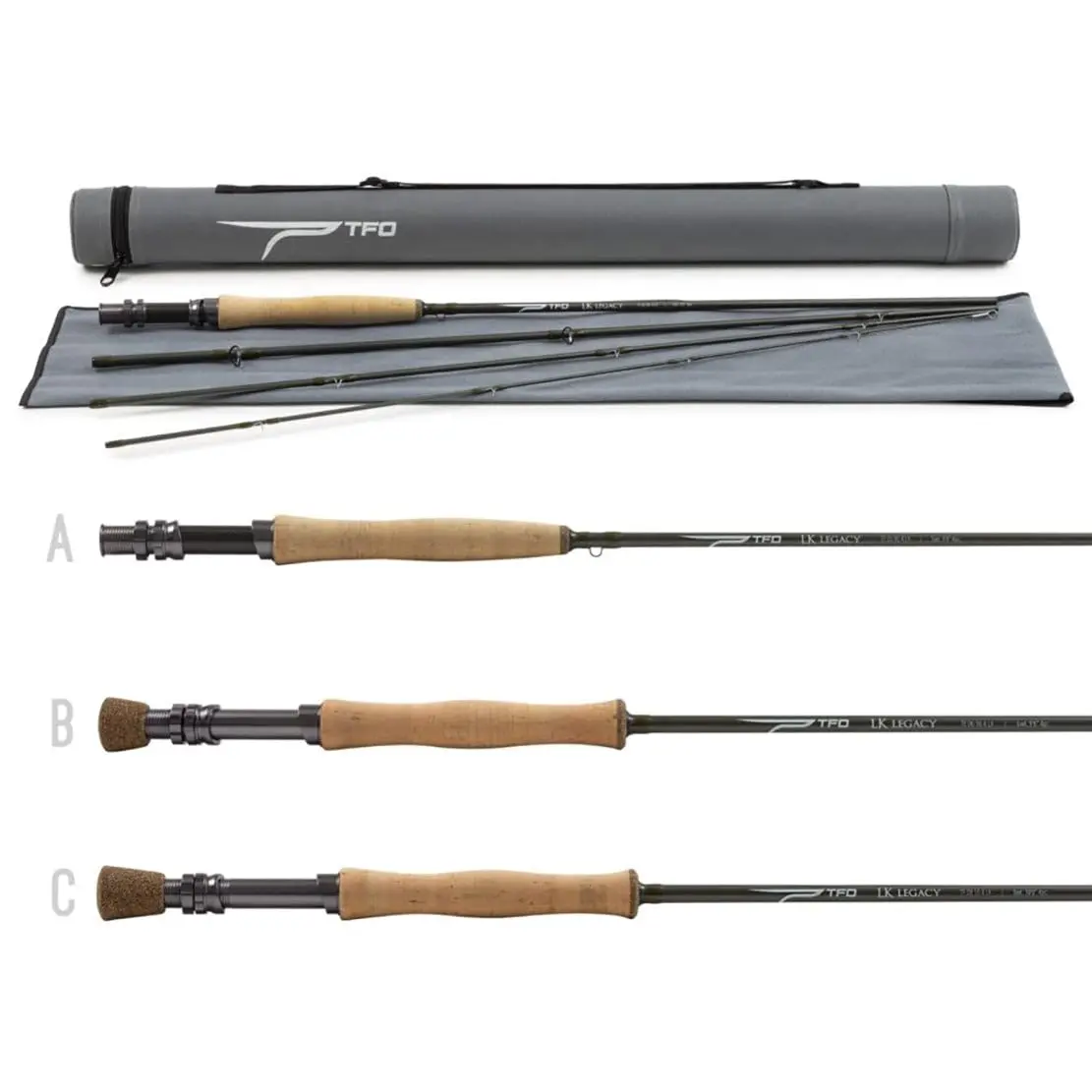 Temple Fork Outfitters 8 wt. 9'0" 4 pc. Legacy Fly Rod in Grey | High Modulus Carbon, Fast Action, 4-Piece (9ft, 8wt) - view 4