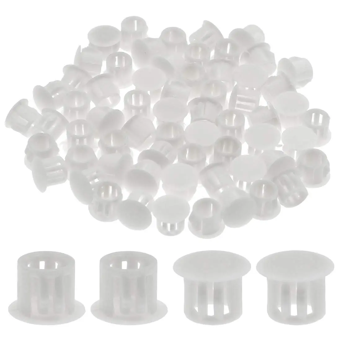 suiwotin 60PCS 10mm (3/8") White Hole Plugs Plastic | Durable Furniture & Hardware Cover - main product image