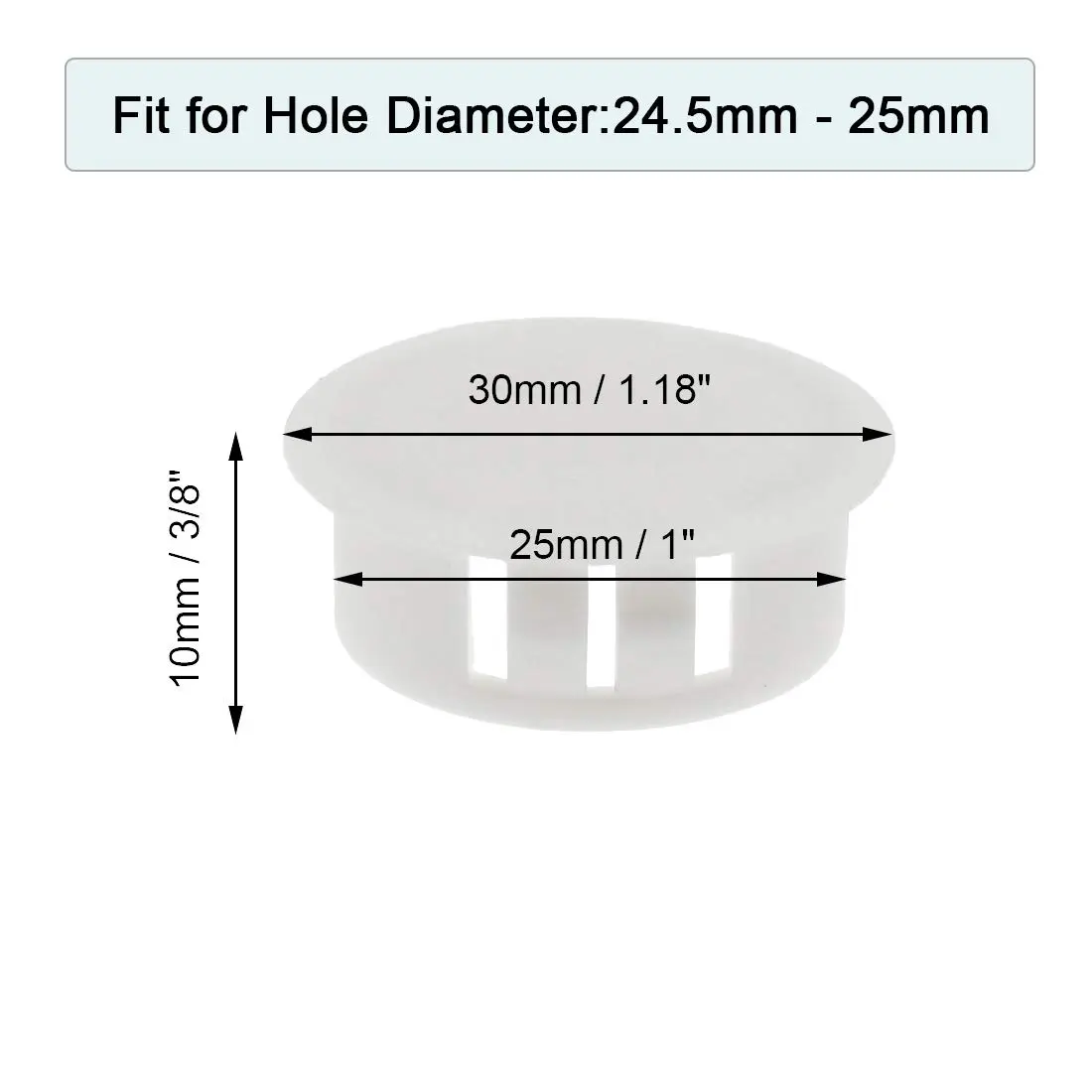 suiwotin 60PCS 25mm/1" White Hole Plugs Plastic | Waterproof, Dustproof, Durable - view 2