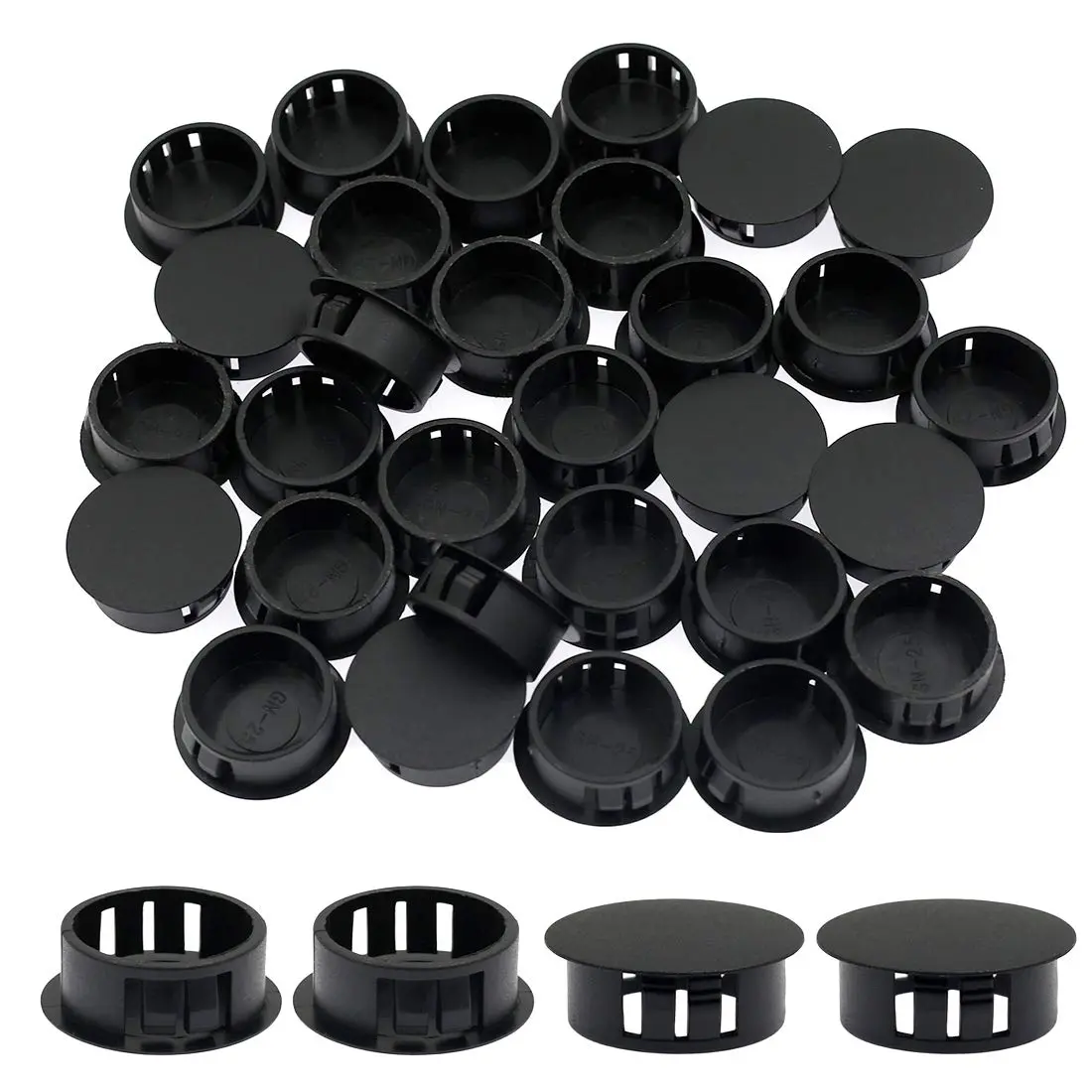 suiwotin Black Hole Plugs Plastic 25mm | Waterproof Dustproof Seal for Furniture & Equipment - main product image