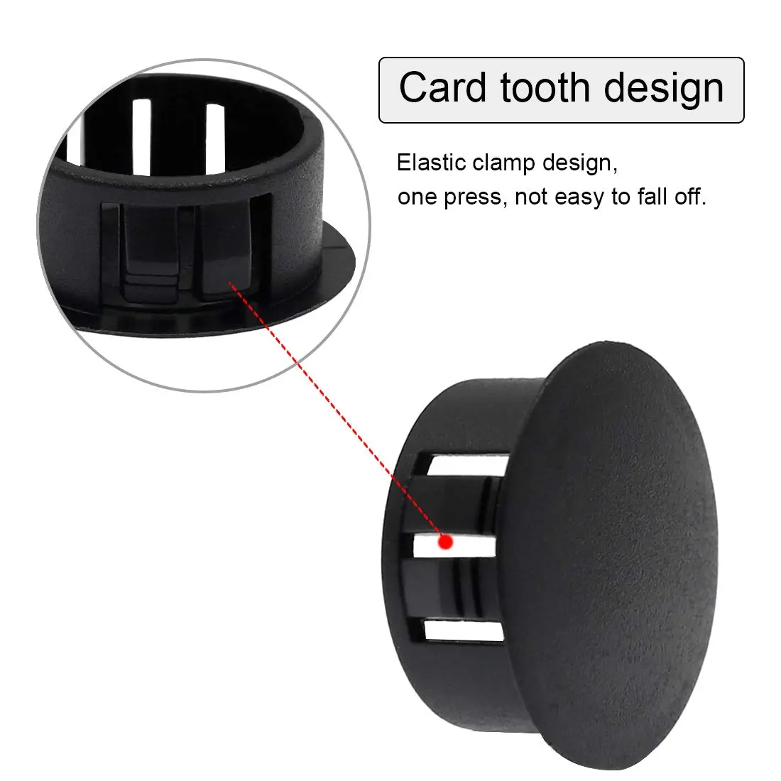 suiwotin Black Hole Plugs Plastic 25mm | Waterproof Dustproof Seal for Furniture & Equipment - view 3