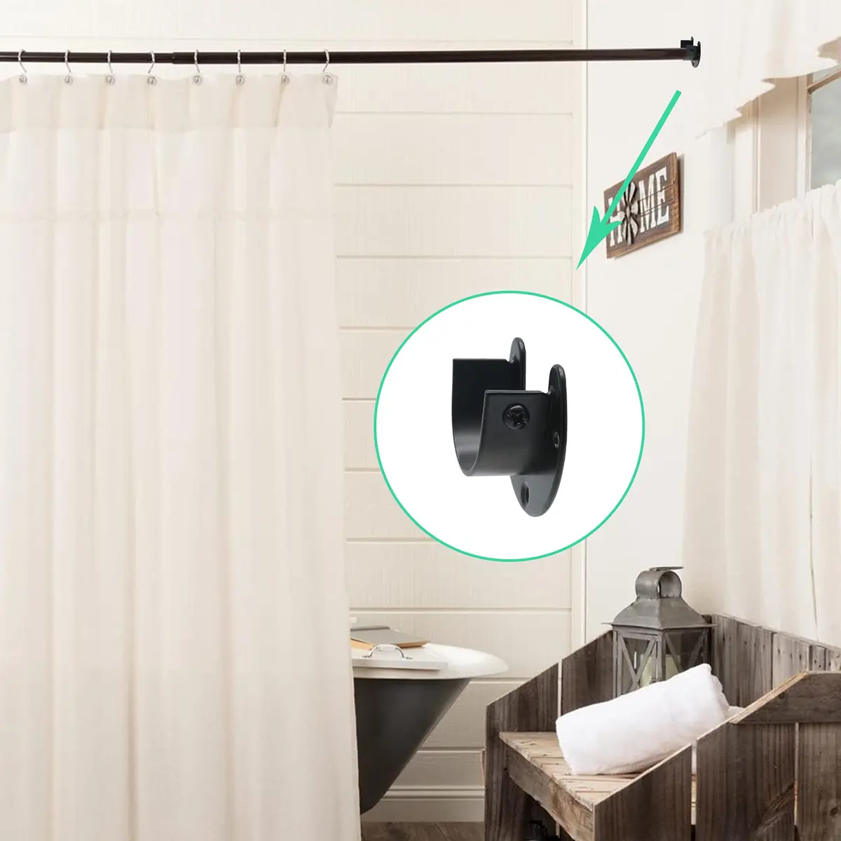 suiwotin Closet Rod Bracket 1 Inch Diameter Black | Heavy Duty Stainless Steel - view 7