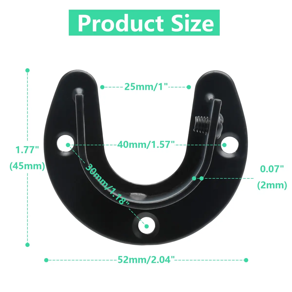 suiwotin Closet Rod Bracket 1 Inch Diameter Black | Heavy Duty Stainless Steel - view 2