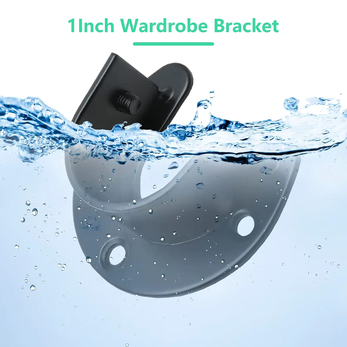 suiwotin Closet Rod Bracket 1 Inch Diameter Black | Heavy Duty Stainless Steel - view 4