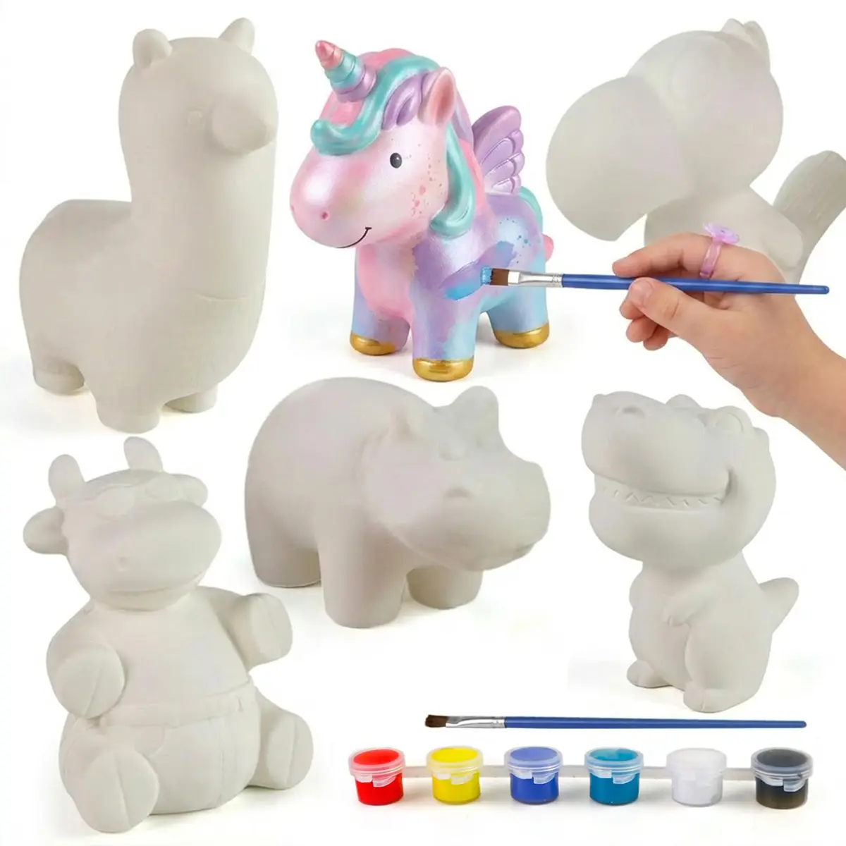 LovesTown Squeeze Painting Kit, 6 PCS DIY Animal Squishies Paint for Kids & Stress Relief - main product image