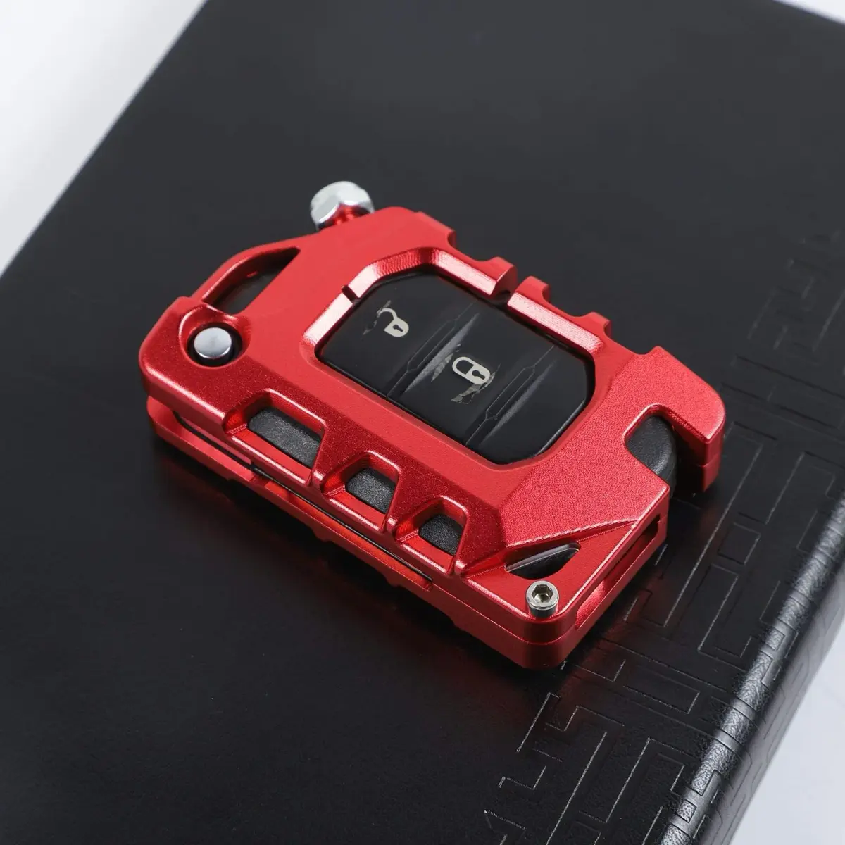 RT-TCZ Red Aluminum Alloy Key Fob Case Cover for Jeep Wrangler JL JLU Gladiator 2018-2023 | Heavy Duty Protection - view 6