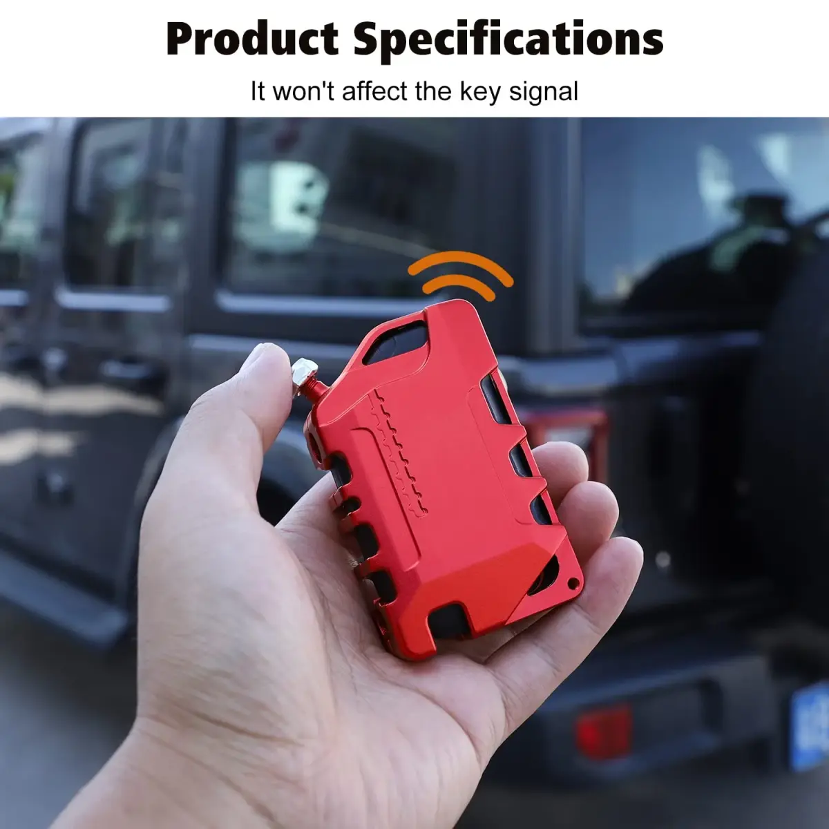 RT-TCZ Red Aluminum Alloy Key Fob Case Cover for Jeep Wrangler JL JLU Gladiator 2018-2023 | Heavy Duty Protection - view 4