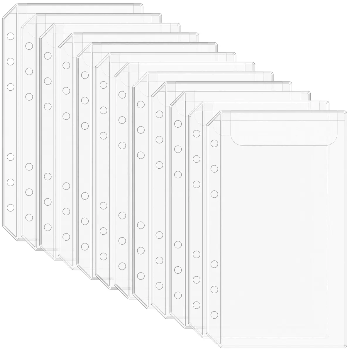 Antner A6 Binder Pockets 6-Hole No Zipper | Moisture Proof PVC Document Folders (17.7 x 10.5 cm) - main product image