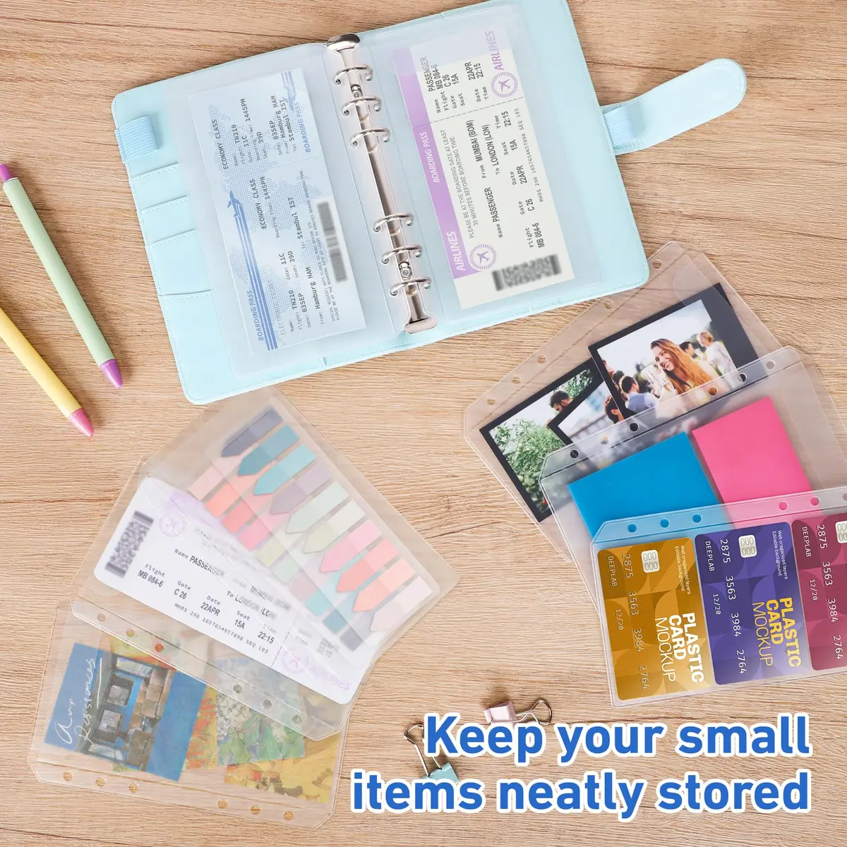 Antner A6 Binder Pockets 6-Hole No Zipper | Moisture Proof PVC Document Folders (17.7 x 10.5 cm) - view 6