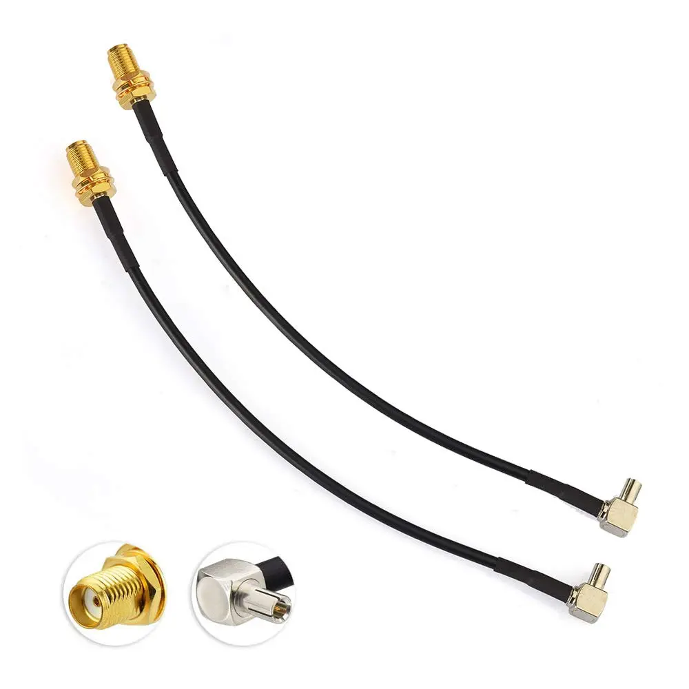 Superbat SMA to TS9 Cable 6in RG174 SMA Female to TS9 Male 90° | Connects USB modems & antennas - main product image