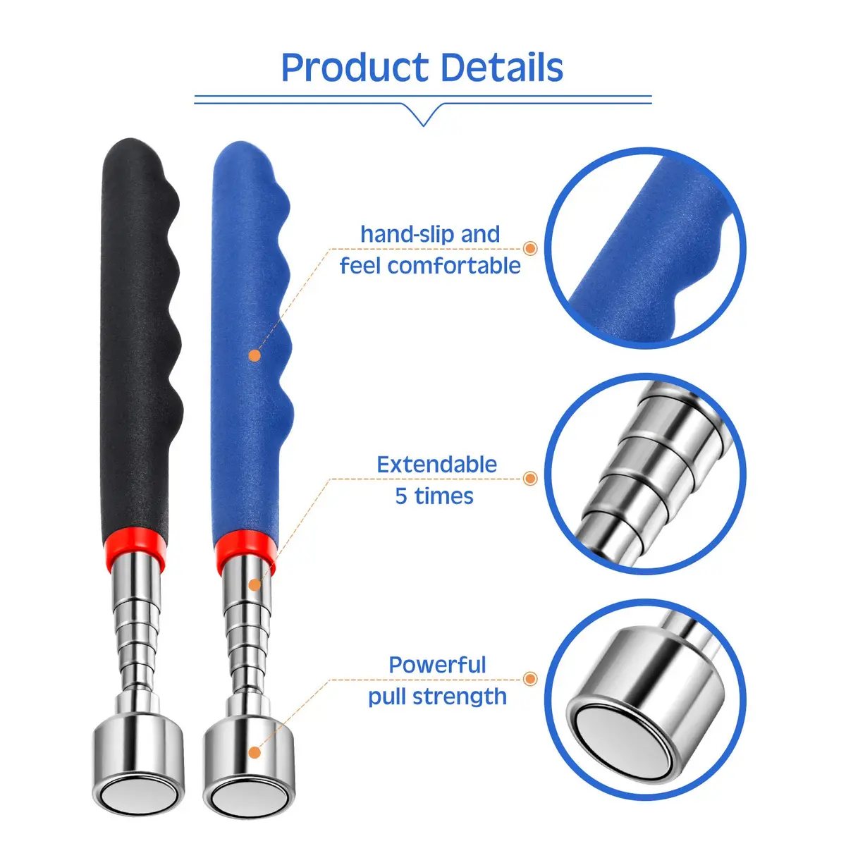 Patelai Telescoping Magnetic Pickup Tool Set 2 Pcs 30 Inch Reach 20 Lb Pull Force | Essential Workshop & Home Gadget - view 3