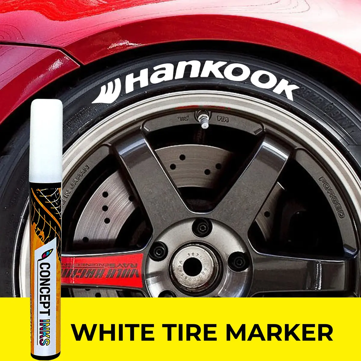 ConceptInks Premium Tire Marker Pens White Waterproof Paint Markers for Car Tire Lettering, Made In Japan (3 Pack-White) - view 5