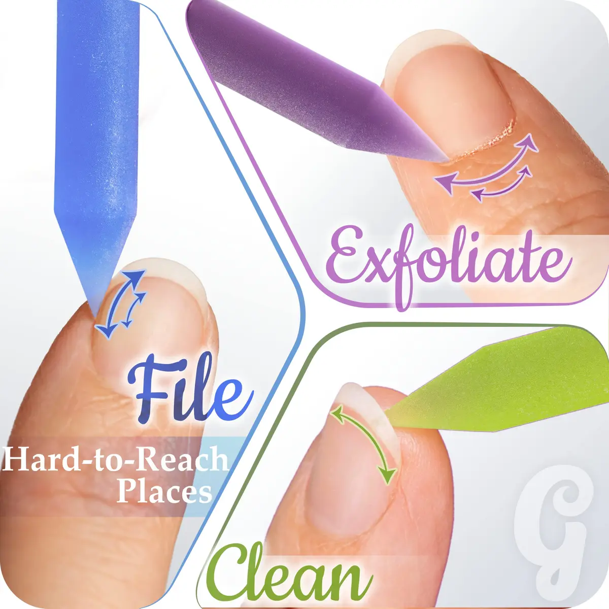 Gladzy Glass Cuticle Pusher Blue | Professional Precision Filing Cuticle Remover - view 4