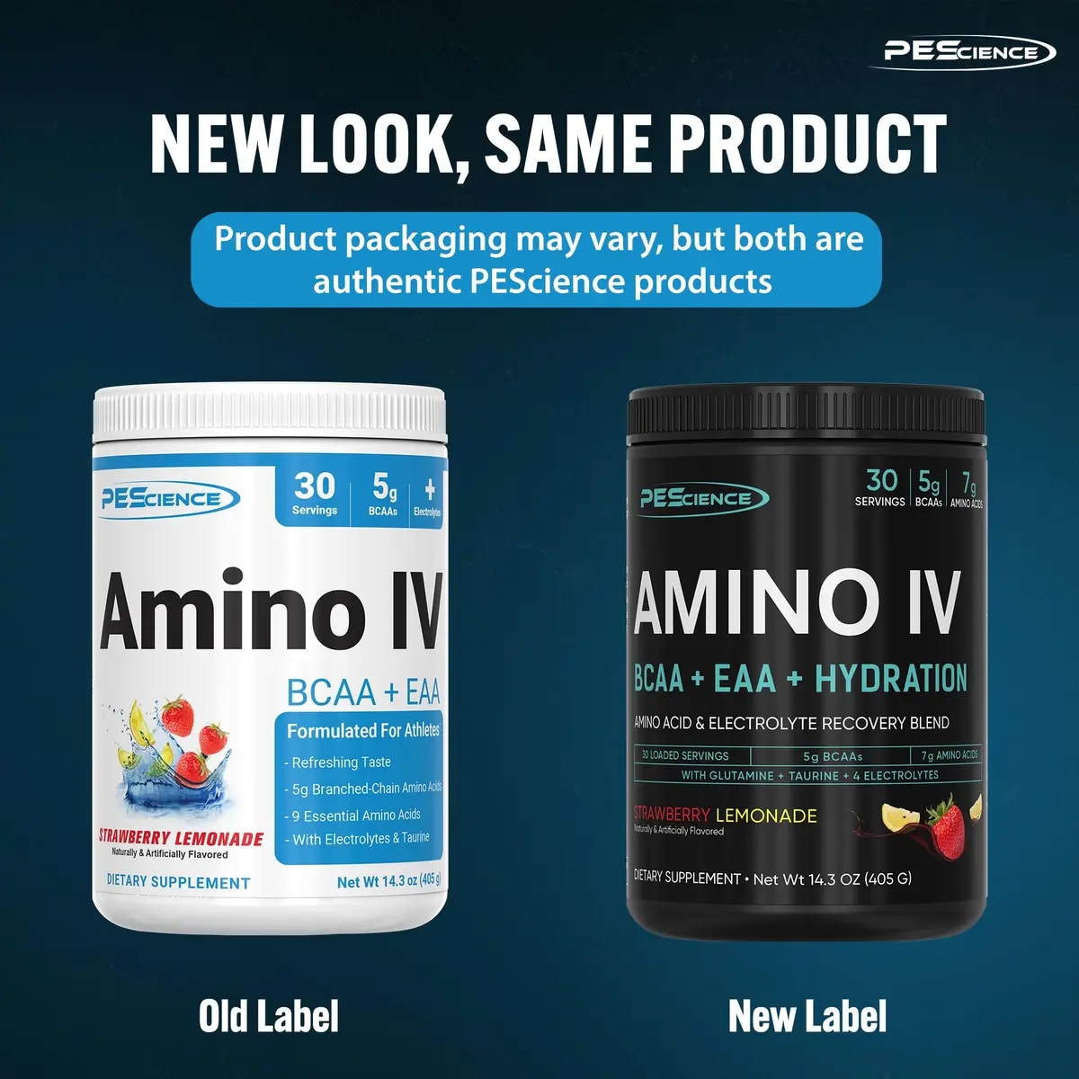 PEScience Amino IV BCAA & EAA Powder, Strawberry Lemonade | 30 Servings, Vegan, Gluten-Free, Hydration Support - view 2