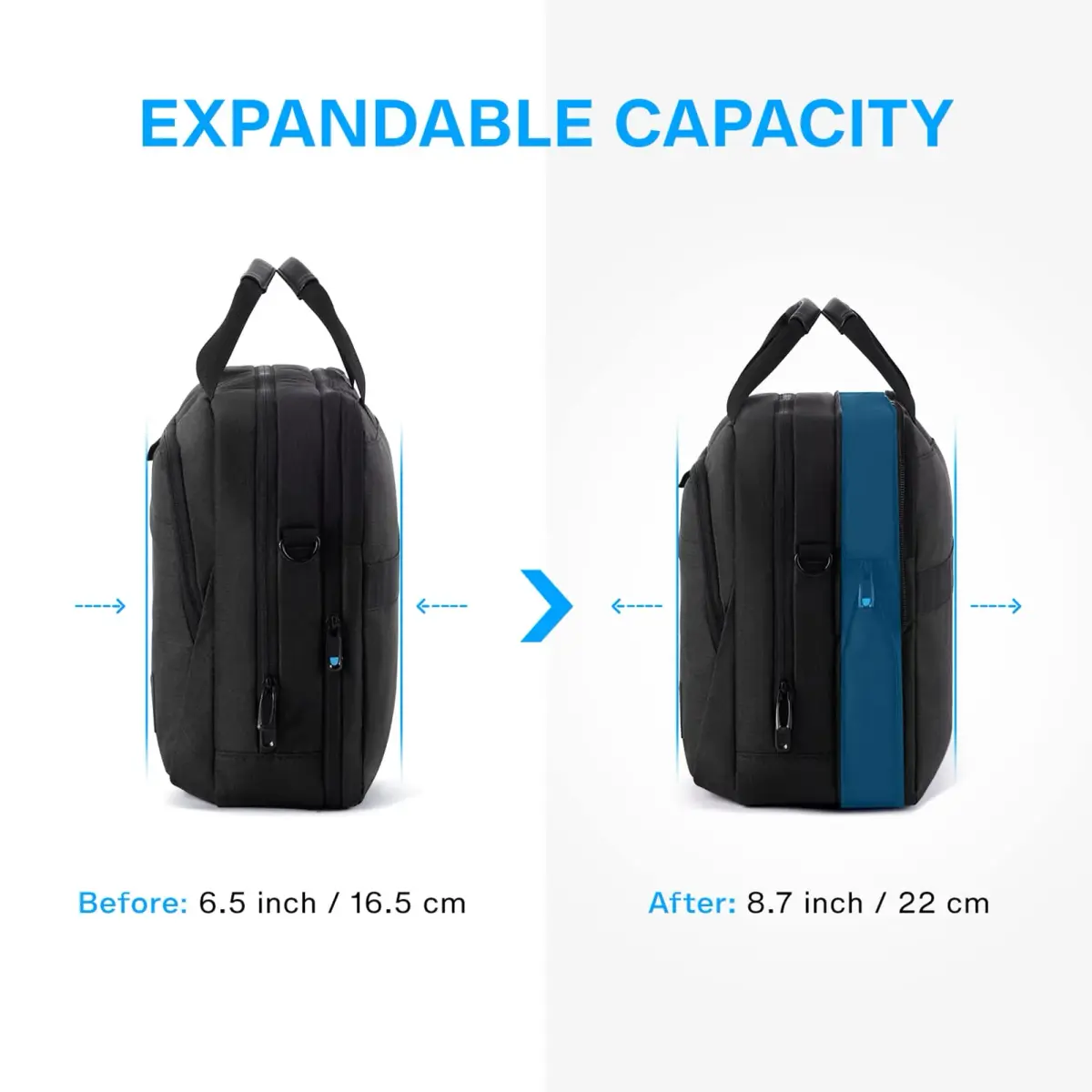 BAGSMART 17.3 Inch Expandable Laptop Bag Briefcase | Water-Resistant Business Travel Work Bag - view 3
