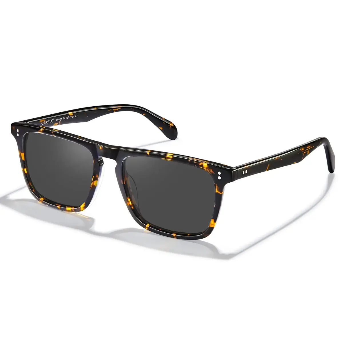 CARFIA Retro Square Polarized Sunglasses for Men CA53572 | 54mm Lens Width, 145mm Arm Length - main product image