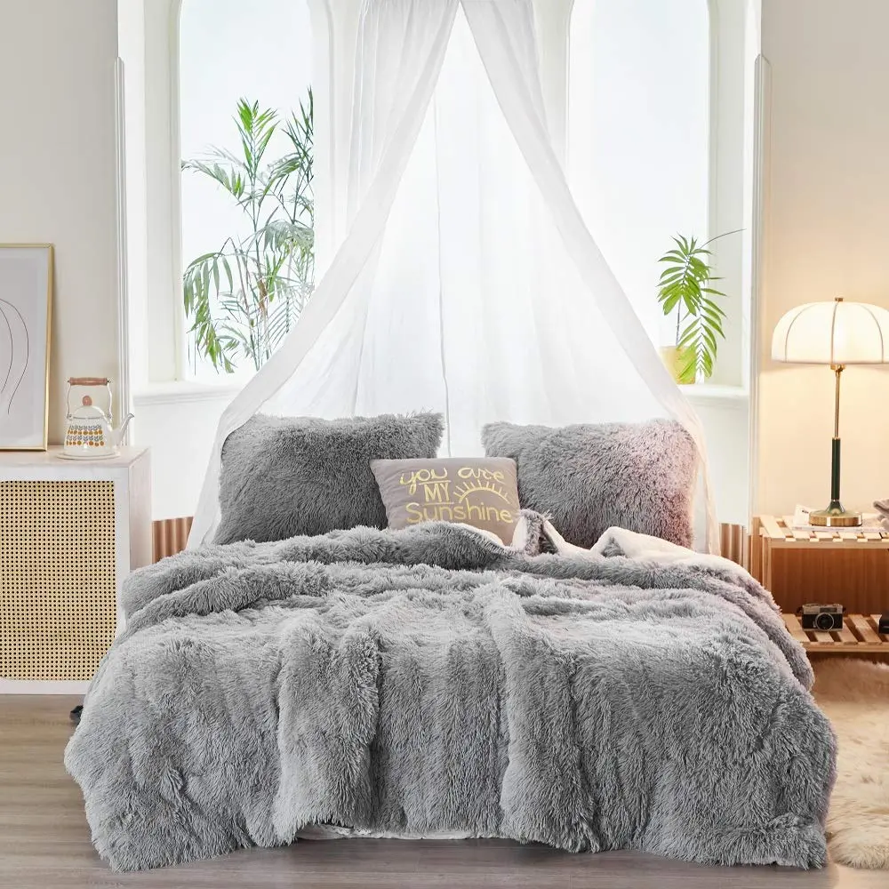 Flysheep Faux Fur Twin Comforter Set 68"x86" | Ultra Soft Reversible Bedding for Winter & Summer - view 2
