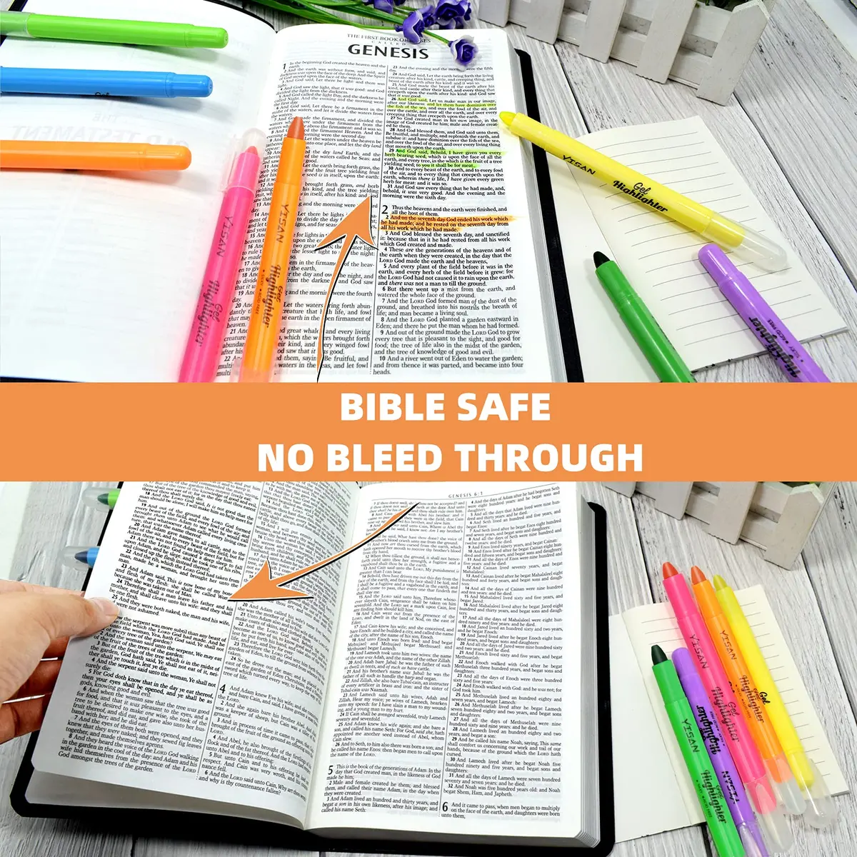 YISAN Gel Bible Highlighters 8 Assorted Colors | No Bleed Through Paper - view 4