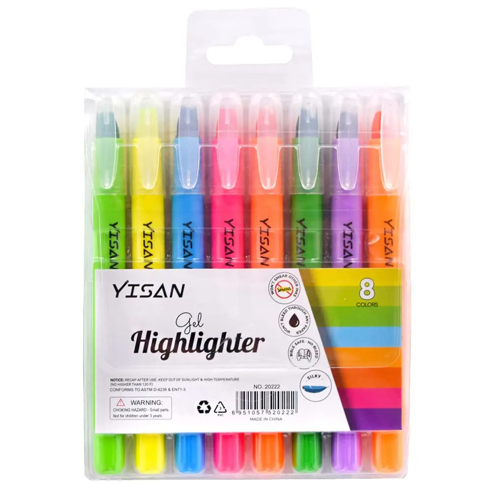 YISAN Gel Bible Highlighters 8 Assorted Colors | No Bleed Through Paper - view 6