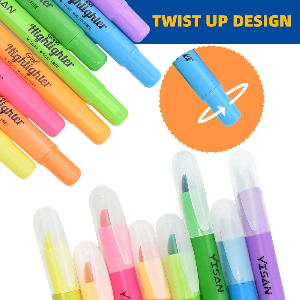 YISAN Gel Bible Highlighters 8 Assorted Colors | No Bleed Through Paper - view 2