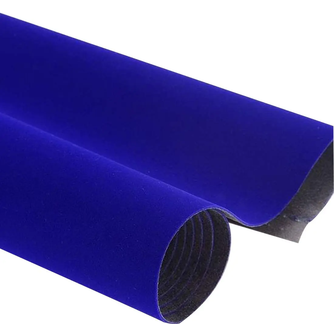 CHENGZHG Blue Velvet Flocking Liner 45cm x 200cm (17.7" x 78") | Self-Adhesive Peel and Stick for Drawers, Crafts, and DIY Projects - view 2