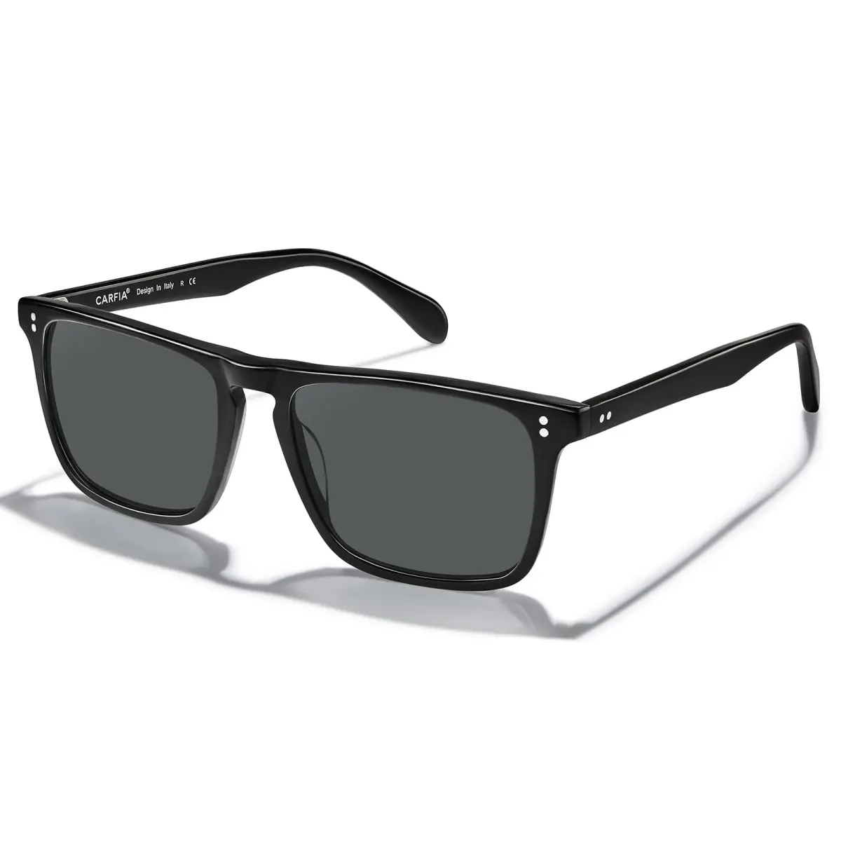 CARFIA Retro Square Polarized Sunglasses for Men UV Protection CA53572 | 54mm Lens Width, 18mm Bridge Width - main product image