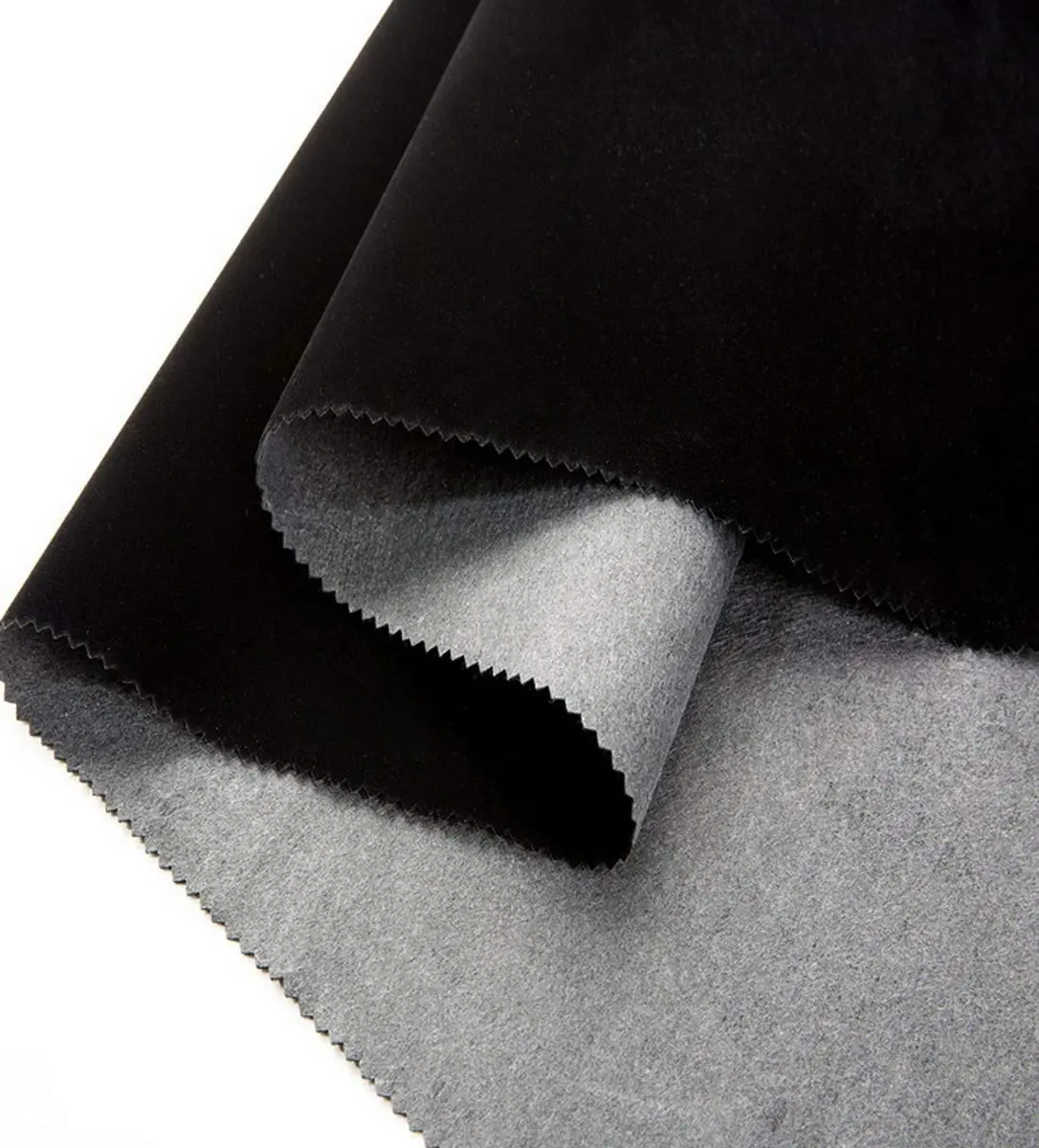 CHENGZHG Black Velvet Flocking Liner 45cm x 200cm (17.7" x 78") | Peel and Stick Adhesive Fabric for Drawers and Crafts - view 2