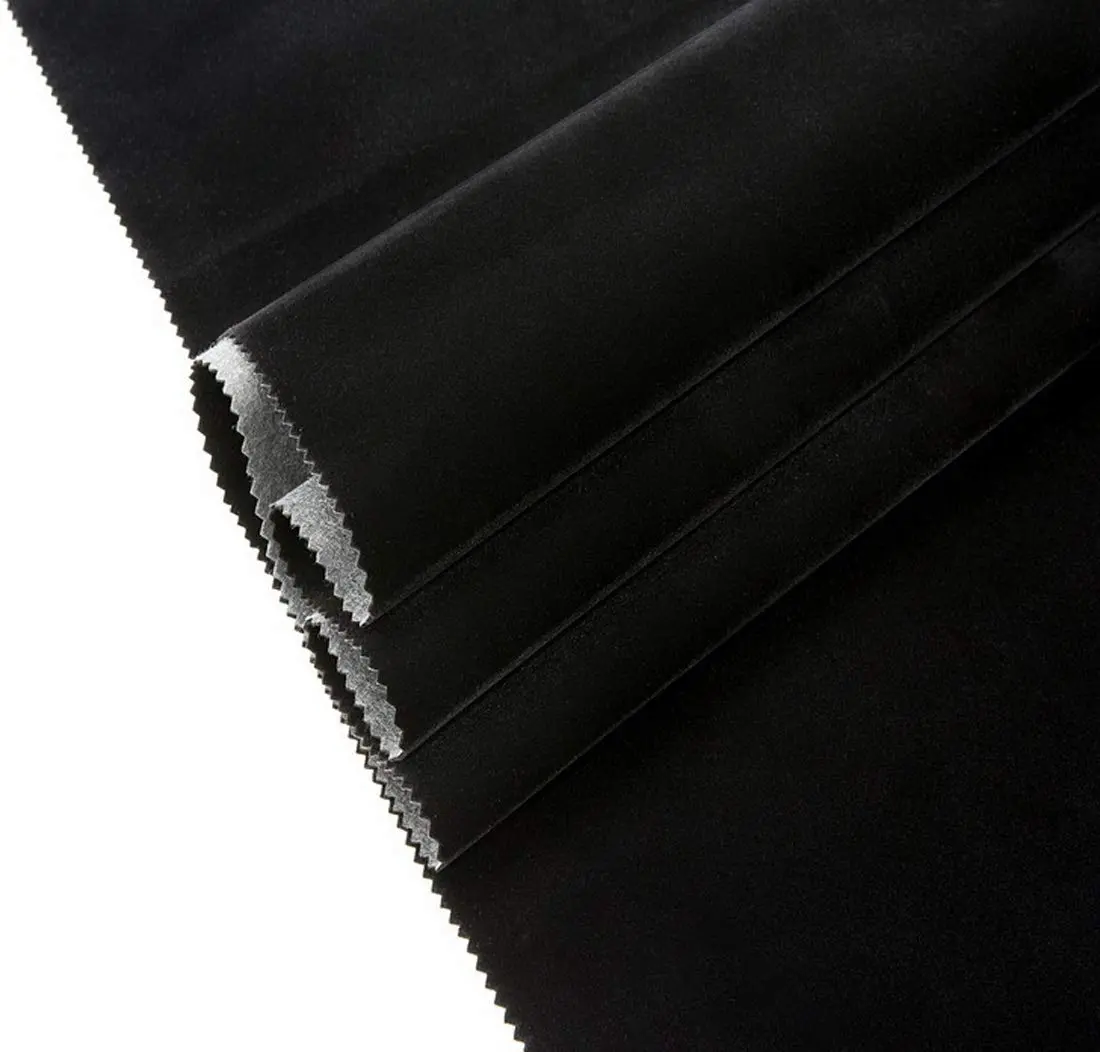CHENGZHG Black Velvet Flocking Liner 45cm x 200cm (17.7" x 78") | Peel and Stick Adhesive Fabric for Drawers and Crafts - view 3