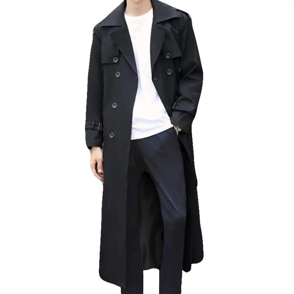 Pantete Men's Double Breasted Trench Coat Oversized Windbreaker Long Jacket | Water-Resistant, Full Coverage, Casual & Business - main product image