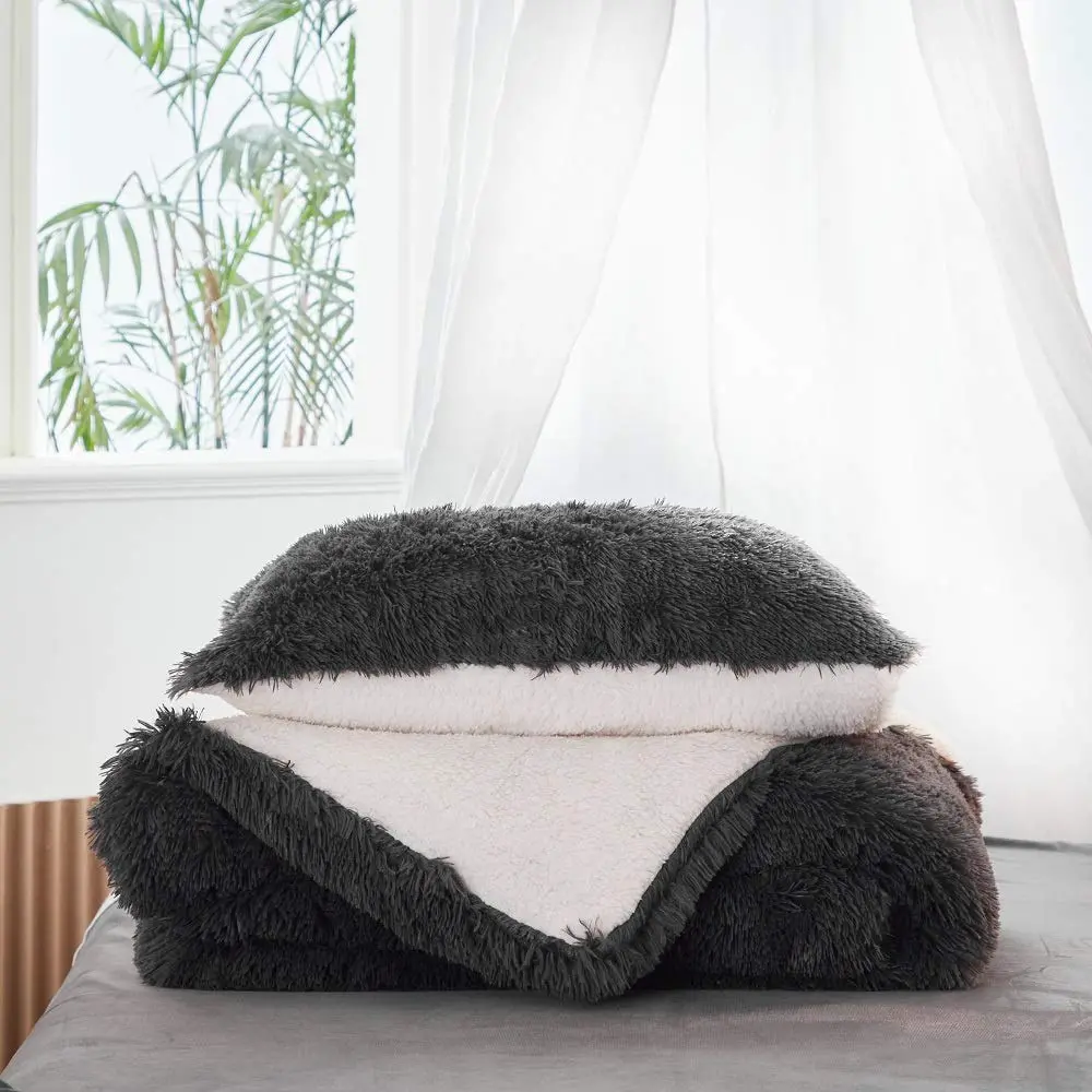 Flysheep Faux Fur Comforter Set King Size | Ultra Soft & Warm Bedding for Winter & All Seasons - view 9