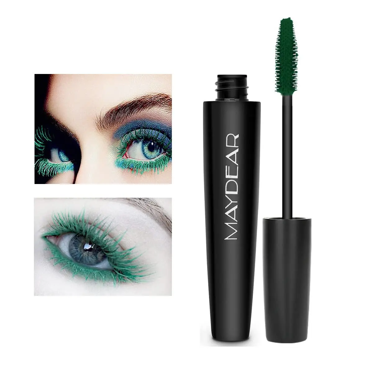 Maydear Dark Green Waterproof Mascara for Women's Eye Makeup | Volumizing & Lengthening - view 9