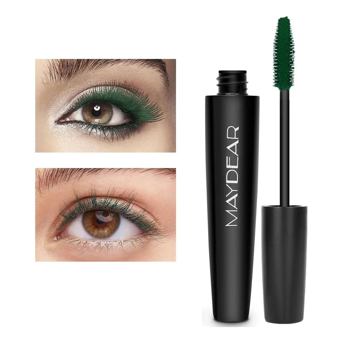 Maydear Dark Green Waterproof Mascara for Women's Eye Makeup | Volumizing & Lengthening - view 2
