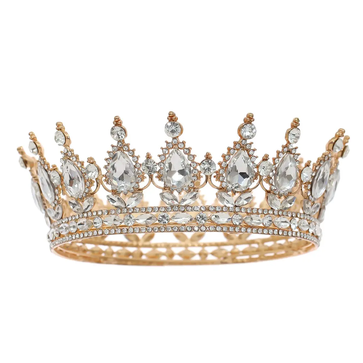 FORSEVEN Birthday Queen Crown with Rhinestones | 11.7 cm (4.6 Inch) Diameter - main product image